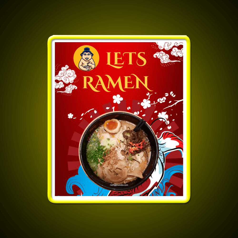 Lets Ramen Led Neon Sign Chinese Food Rgb Color - Shineneon