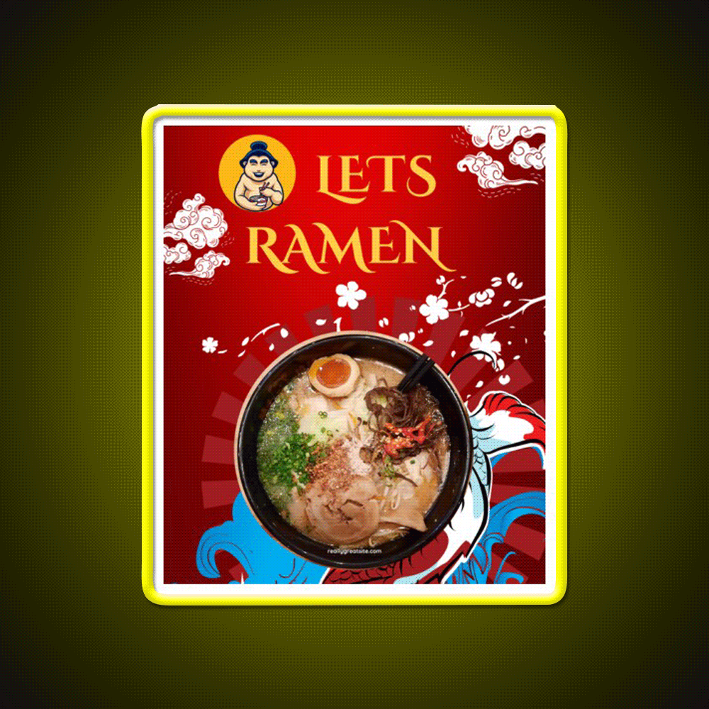 Lets Ramen Led Neon Sign Chinese Food Rgb Color