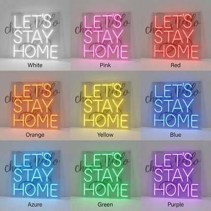 Let's Stay Home LED Neon Sign Bedroom Decor Wall Neon Sign - 05 Color Grid