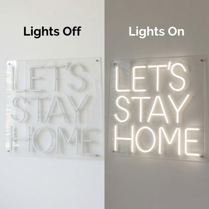 Let's Stay Home LED Neon Sign Bedroom Decor Wall Neon Sign - 06 Day Night Comparison