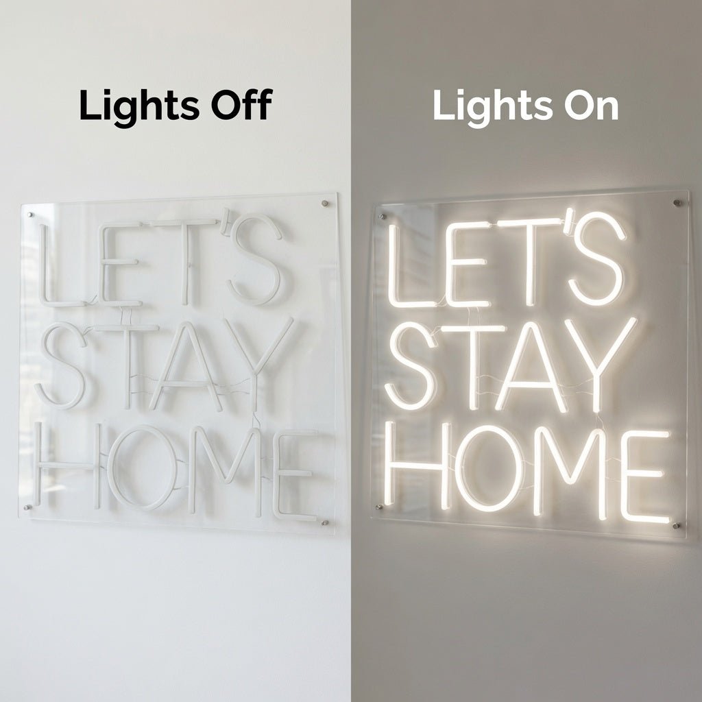 Let's Stay Home LED Neon Sign Bedroom Decor Wall Neon Sign - Shineneon