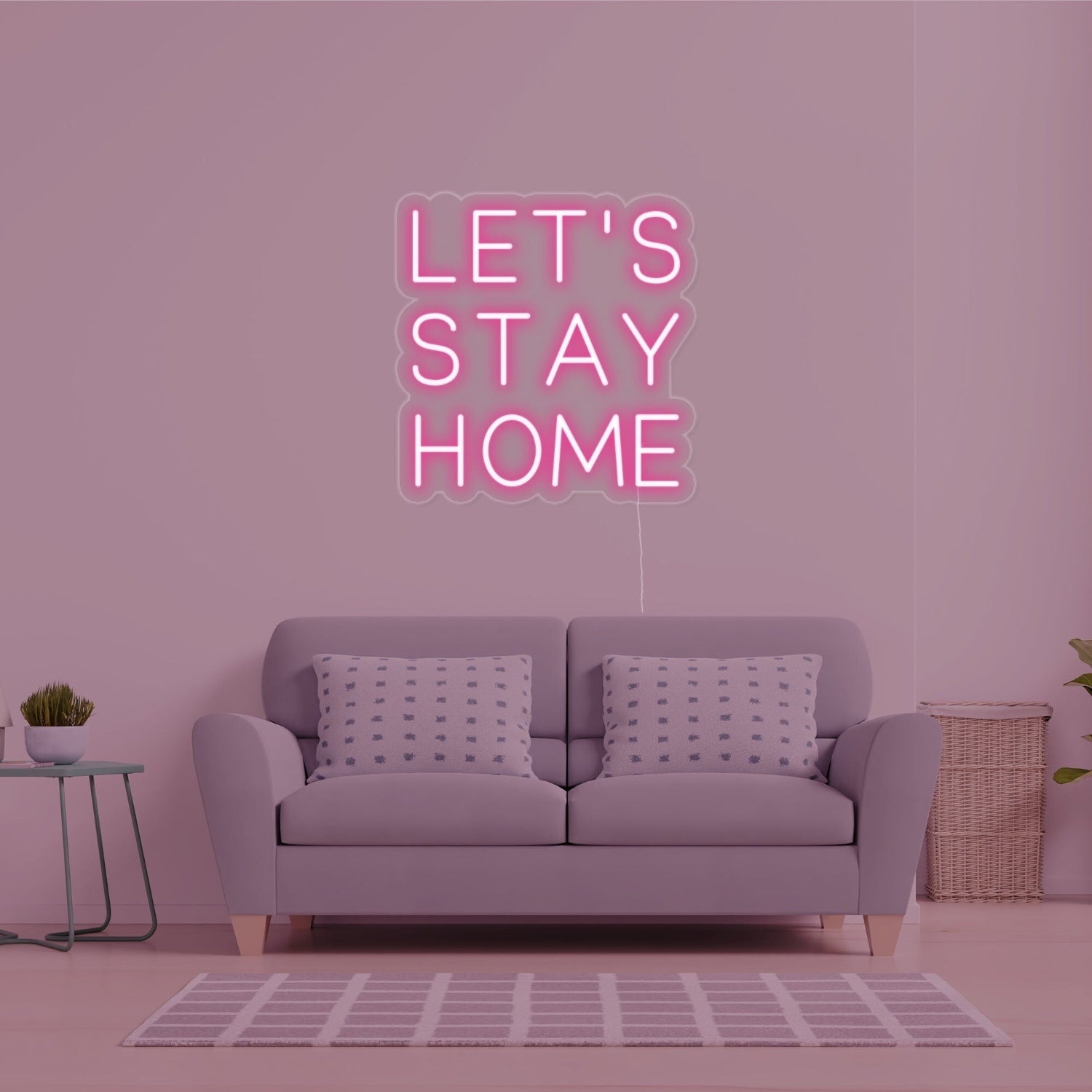 Lets Stay Home Led Neon Sign For Wall Decor | Shineneon