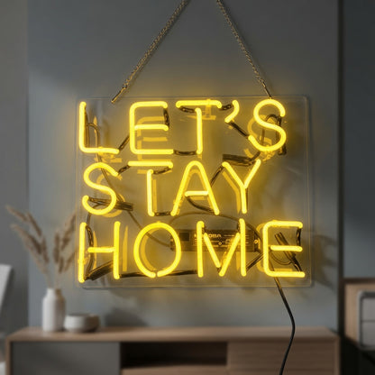 Let's Stay Home LED Neon Sign Home Decor Wall Neon Sign - 02 High-Converting Product Image