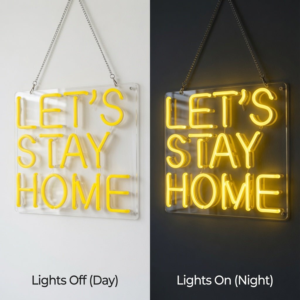 Let's Stay Home LED Neon Sign Home Decor Wall Neon Sign - Shineneon