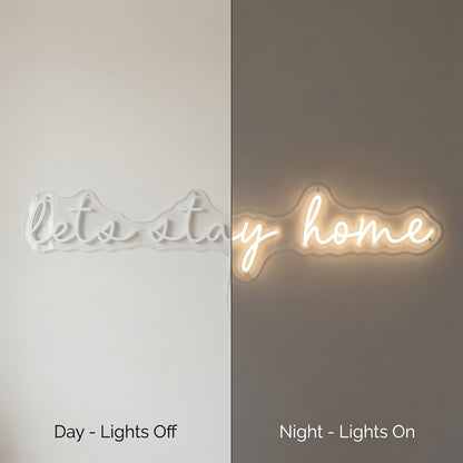 Let's Stay Home LED Neon Sign Wall Art Wall Neon Sign - 06 Day Night Comparison