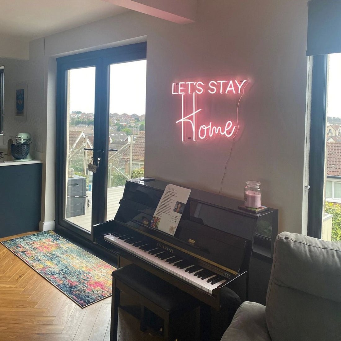 Lets Stay Home Led Sign Business Neon Signs Wall Art Decor - Shineneon