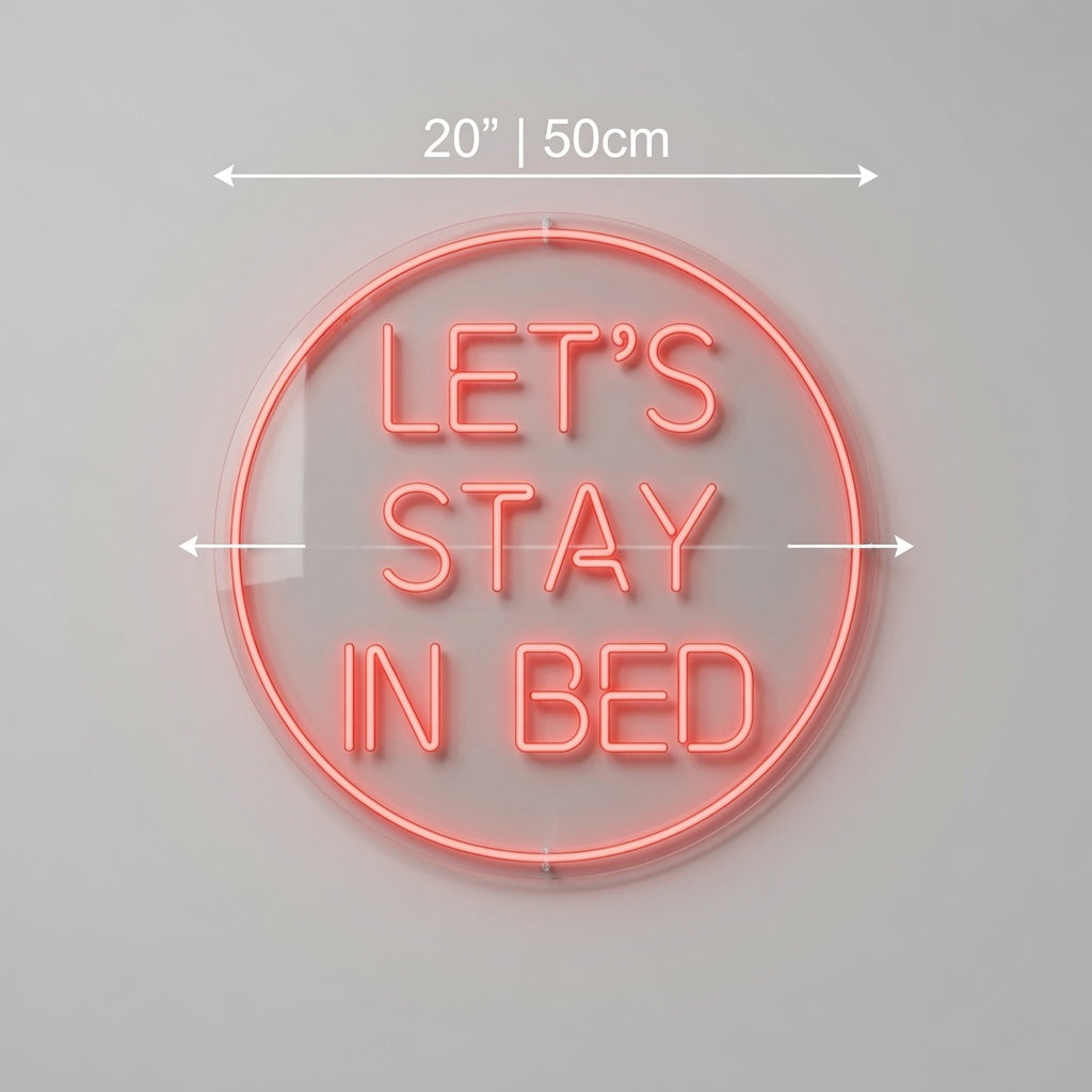 Let's Stay In Bed LED Neon Sign Home Wall Art Wall Neon Sign - 04 Size Image