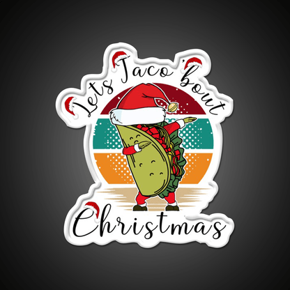 Lets Taco Bout Christmas Taco Led Neon Sign Rgb Color - Shineneon
