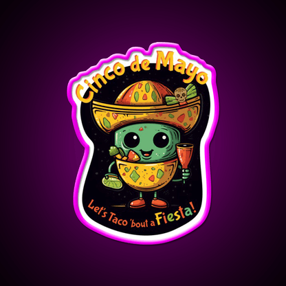Lets Taco Bout Fiesta Taco Led Neon Sign Rgb Color - Shineneon