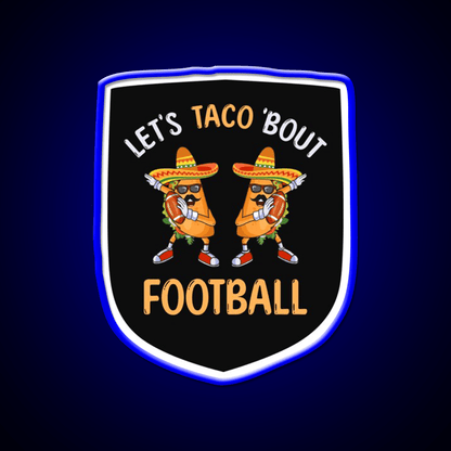 Lets Taco Bout Football Two Tacos Taco Led Neon Sign Kitchen Sign Rgb Color - Shineneon