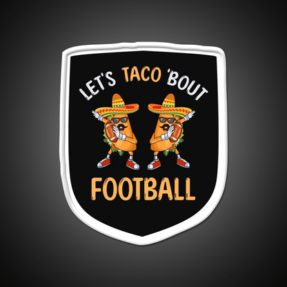 Lets Taco Bout Football Two Tacos Taco Led Neon Sign Kitchen Sign Rgb Color - Shineneon