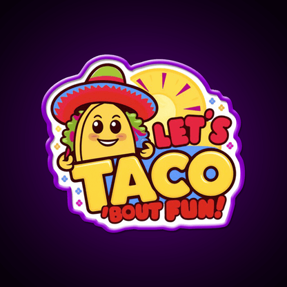 Lets Taco Bout Fun Fiesta Taco Led Neon Sign Food Taco Led Neon Sign Rgb Color - Shineneon