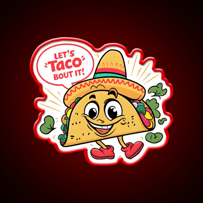 Lets Taco Bout It Humorous Taco Led Neon Sign Rgb Color - Shineneon