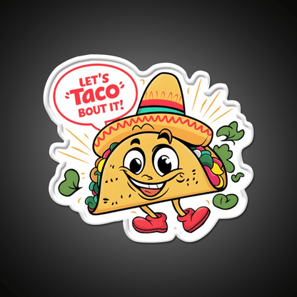 Lets Taco Bout It Humorous Taco Led Neon Sign Rgb Color - Shineneon