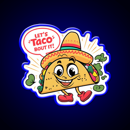 Lets Taco Bout It Humorous Taco Led Neon Sign Rgb Color - Shineneon