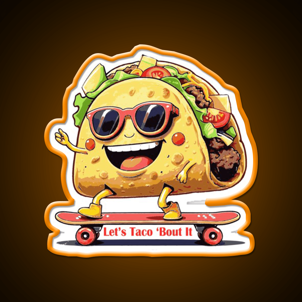 Lets Taco Bout It Taco Led Neon Sign Wall Light Kitchen Sign Rgb Color - Shineneon