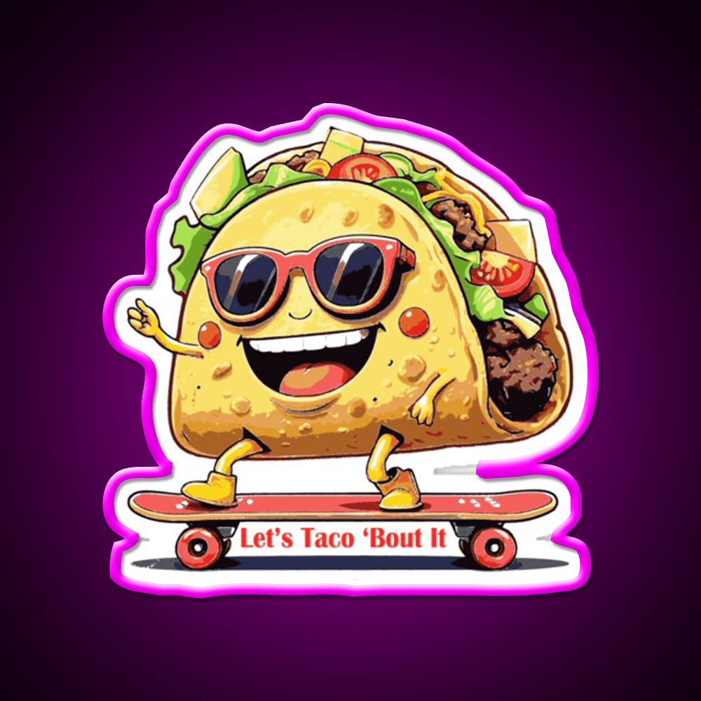 Lets Taco Bout It Taco Led Neon Sign Wall Light Kitchen Sign Rgb Color - Shineneon