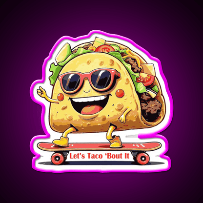 Lets Taco Bout It Taco Led Neon Sign Wall Light Kitchen Sign Rgb Color - Shineneon