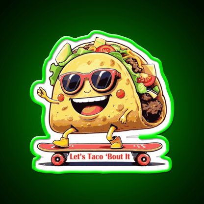 Lets Taco Bout It Taco Led Neon Sign Wall Light Kitchen Sign Rgb Color - Shineneon