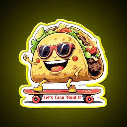Lets Taco Bout It Taco Led Neon Sign Wall Light Kitchen Sign Rgb Color - Shineneon