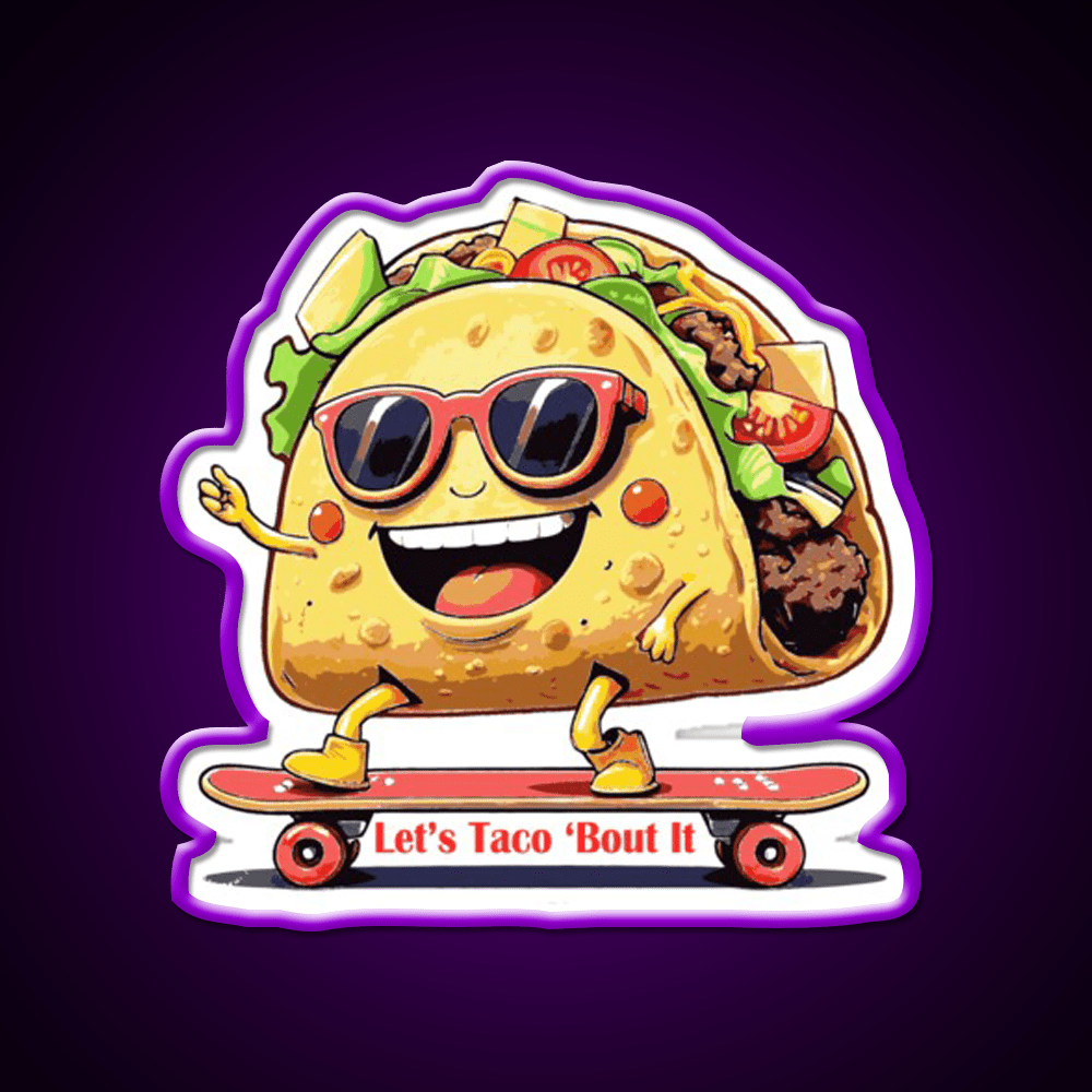 Lets Taco Bout It Taco Led Neon Sign Wall Light Kitchen Sign Rgb Color - Shineneon