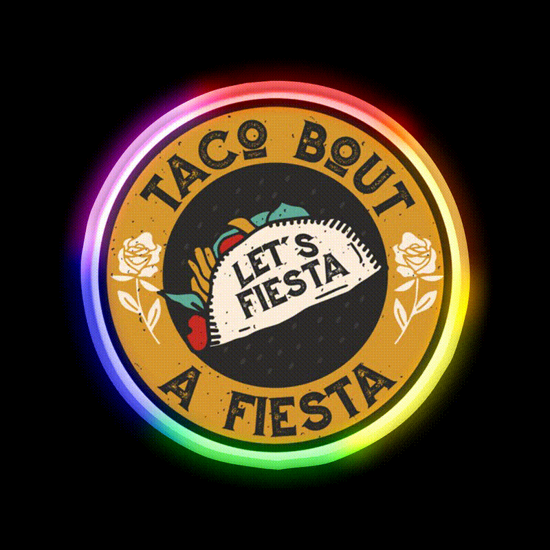 Lets Taco Bout It Taco Led Neon Sign Wall Sign Kitchen Sign Rgb Color - LED neon sign close-up detail