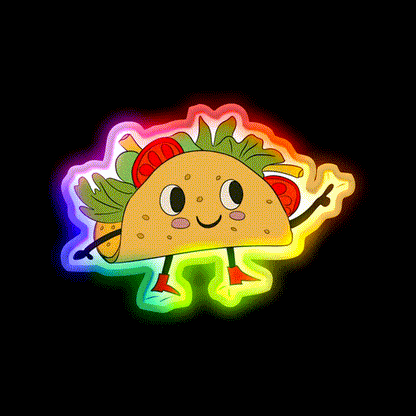 Lets Taco Bout Me Taco Led Neon Sign Rgb Color - LED neon sign close-up detail