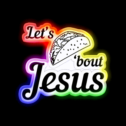 Lets Taco Bout Taco Led Neon Sign Mexican Food Sign For Taqueria Rgb Color - LED neon sign close-up detail
