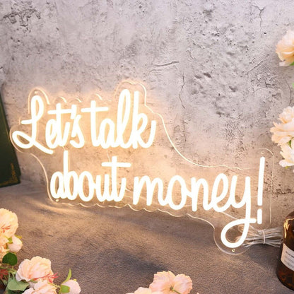 Lets Talk About Money Yellow Led Neon Sign - Shineneon