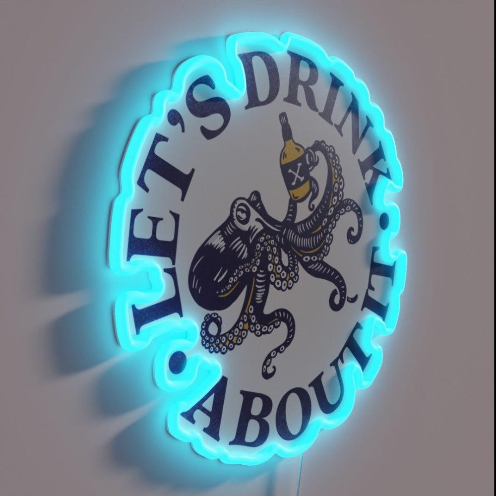 Letsdrink About It Funny Octopus Design Rgb Led Neon Sign - LED neon sign close-up detail