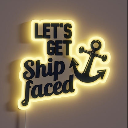 Letsget Ship Faced Rgb Led Neon Sign - Custom LED neon sign front view