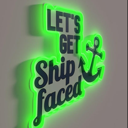 Letsget Ship Faced Rgb Led Neon Sign - LED neon sign close-up detail