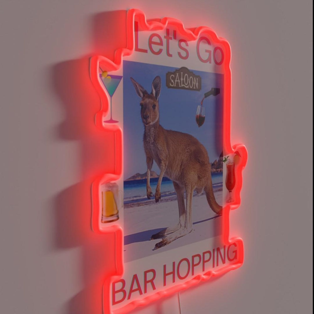 Letsgo Bar Hopping Rgb Led Neon Sign - LED neon sign close-up detail