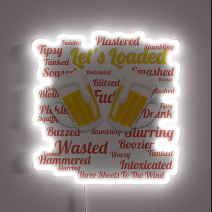 Letsloaded Beer Party Rgb Led Neon Sign - Custom LED neon sign front view