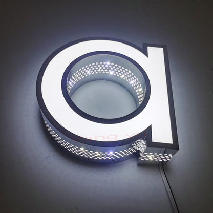 Letter A 3D Frontlit And Backlit Channel Letter Led Light Sign