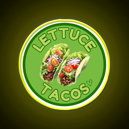 Lettuce Taco Led Neon Sign Mexican Food Sign Rgb Color - Custom LED neon sign front view