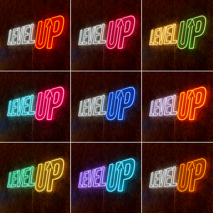 Level Up LED Neon Sign Wall Neon Sign - 05 Color Grid