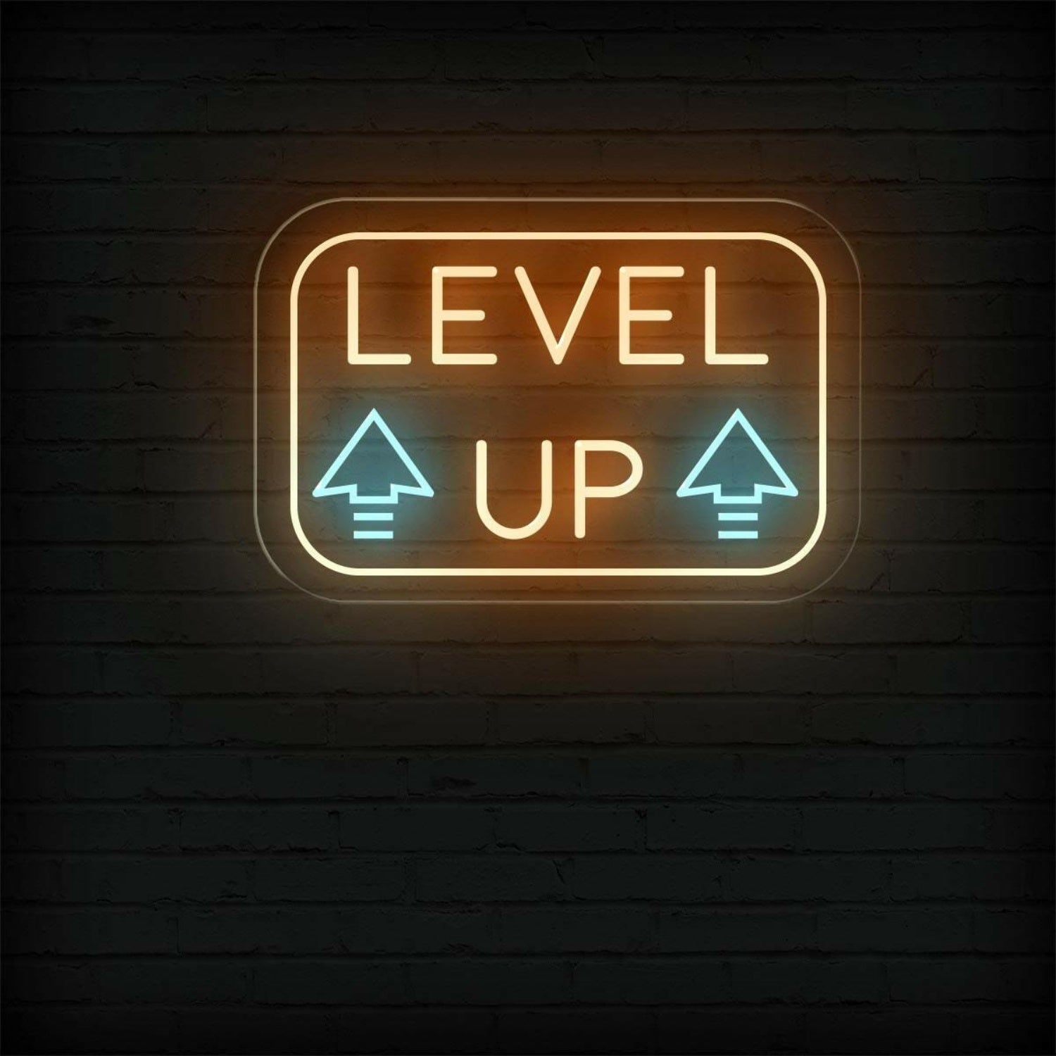 Level Up Pink Purple Light Blue Arrows Led Neon Sign For Gaming Room Studio | Shineneon