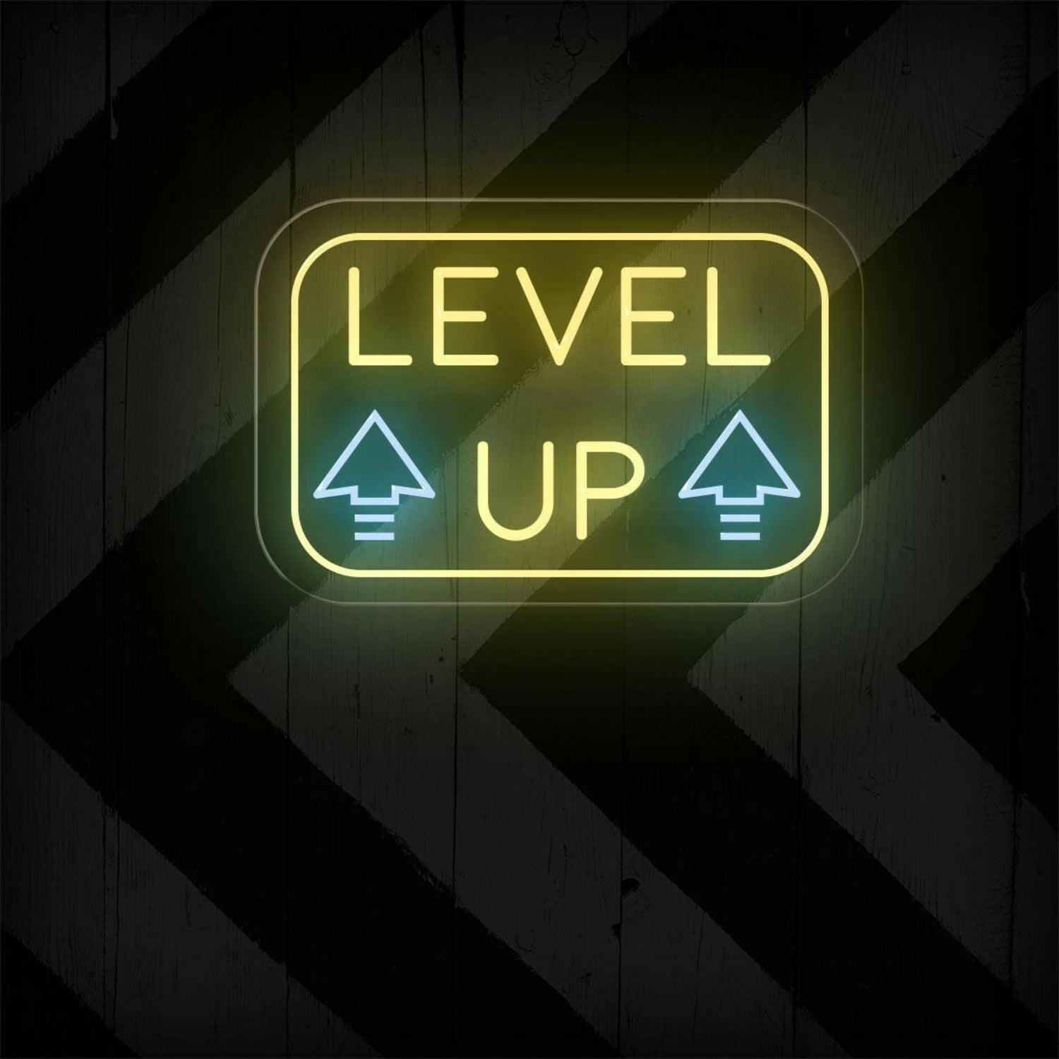 Level Up Pink Purple Light Blue Arrows Led Neon Sign For Gaming Room Studio | Shineneon