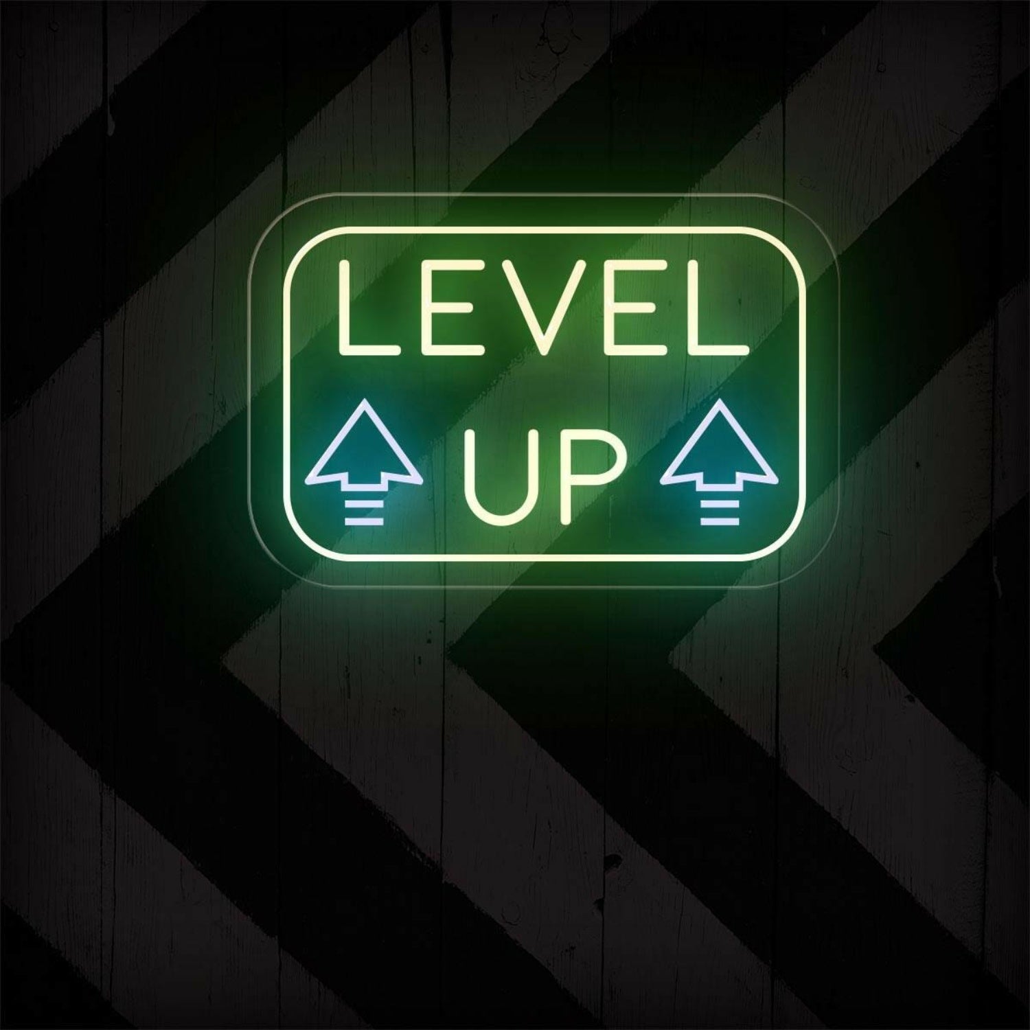 Level Up Pink Purple Light Blue Arrows Led Neon Sign For Gaming Room Studio | Shineneon