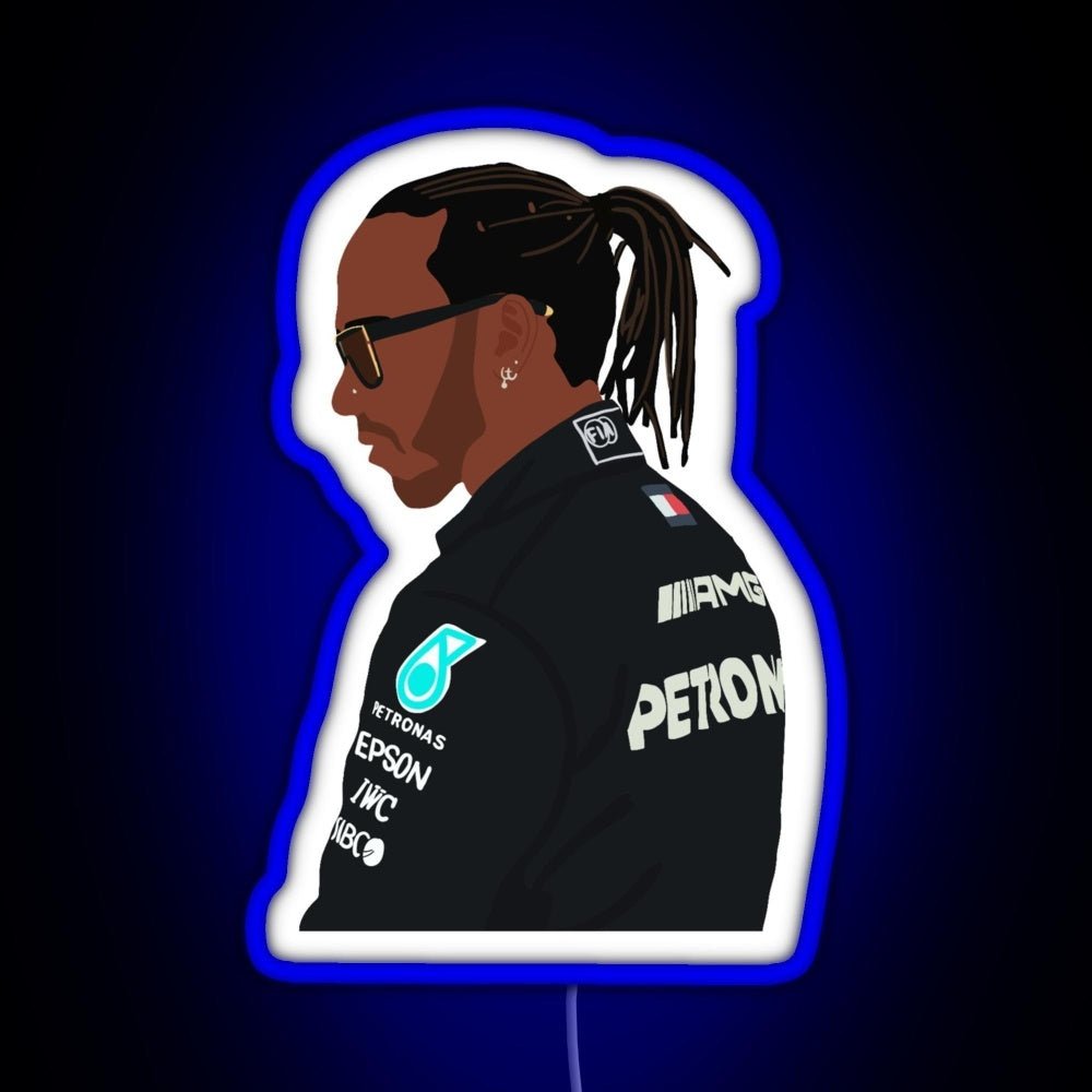 Lewis Hamilton For Mercedes At 2021 Pre Season Testing At Bahrain Rgb Led Neon Sign Pop Wall Art - Shineneon