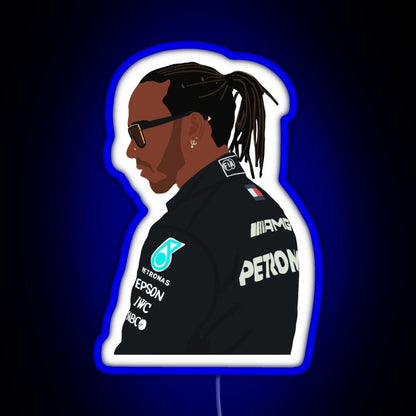 Lewis Hamilton For Mercedes At 2021 Pre Season Testing At Bahrain Rgb Led Neon Sign Pop Wall Art - Shineneon