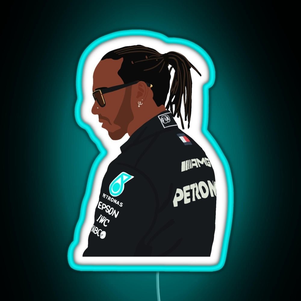 Lewis Hamilton For Mercedes At 2021 Pre Season Testing At Bahrain Rgb Led Neon Sign Pop Wall Art - Shineneon