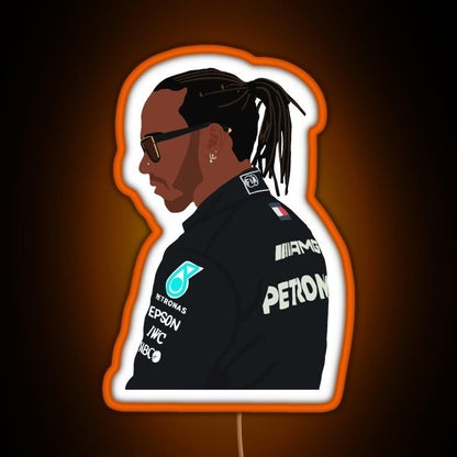 Lewis Hamilton For Mercedes At 2021 Pre Season Testing At Bahrain Rgb Led Neon Sign Pop Wall Art - Shineneon