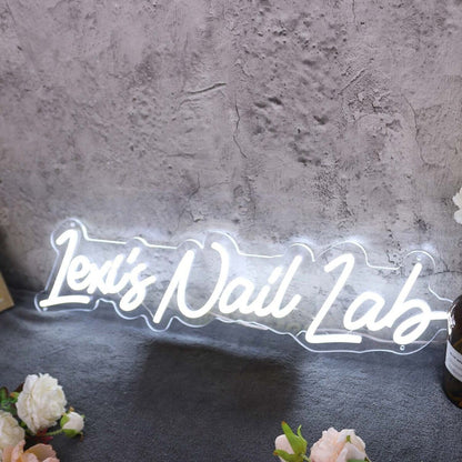 Lexis Nail Lab White Led Neon Sign - Shineneon