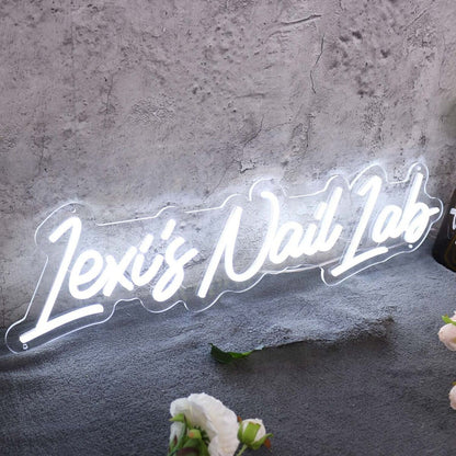 Lexis Nail Lab White Led Neon Sign - Shineneon