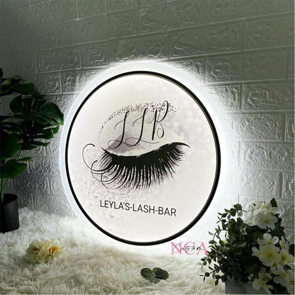 Leylas Lash Bar Acrylic Business Logo Sign - Shineneon