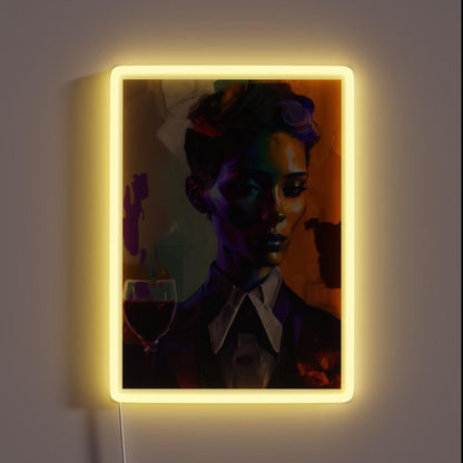 Lgbt Wine Sommelier Pride Wine Enthusiast Rgb Led Neon Sign - Custom LED neon sign front view