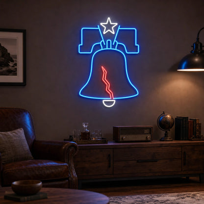 Liberty Bell LED Neon Sign Home Garage Wall Decoration real lifestyle scene