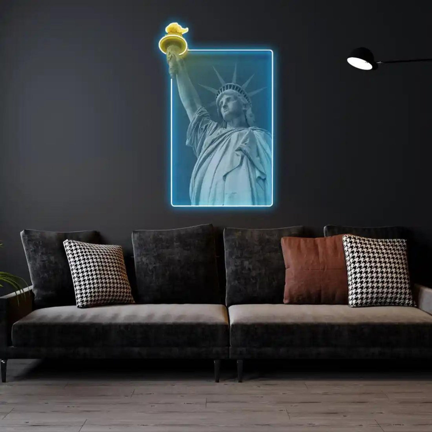 Liberty Enlightening Blue Yellow LED Neon Sign Indoor Wall Art | Shineneon